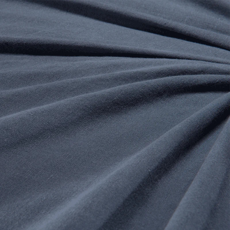 Linen Flat Sheet – Dusk Grey fabric texture close-up