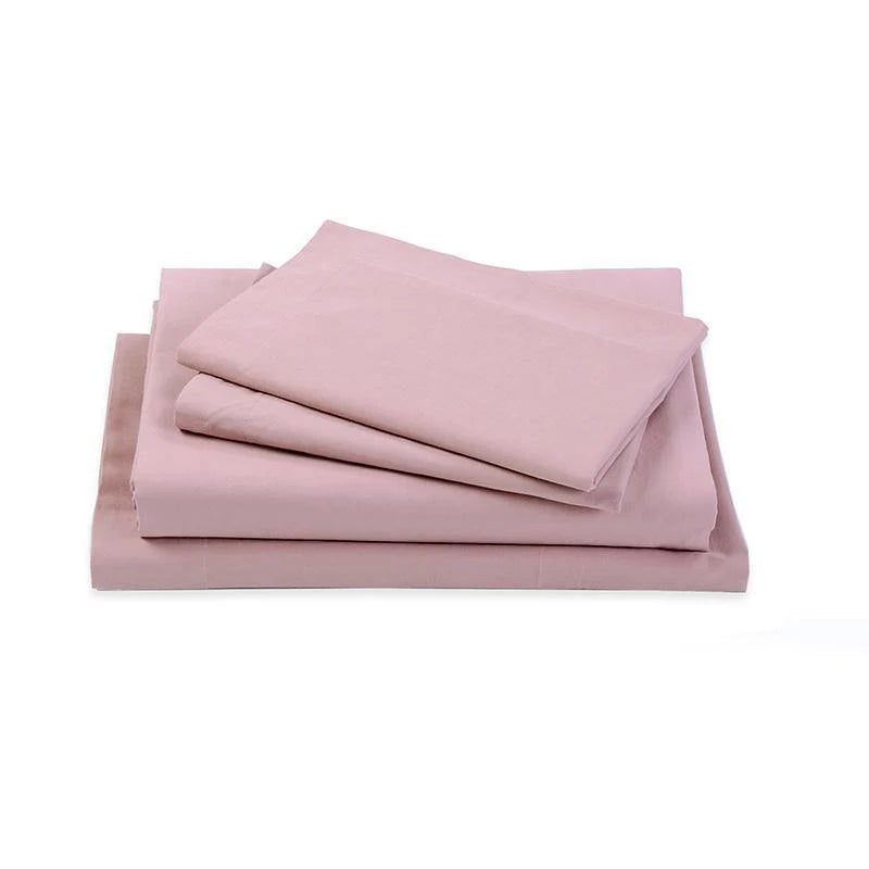 Washed Cotton Sheet Set – Misty Rose folded set